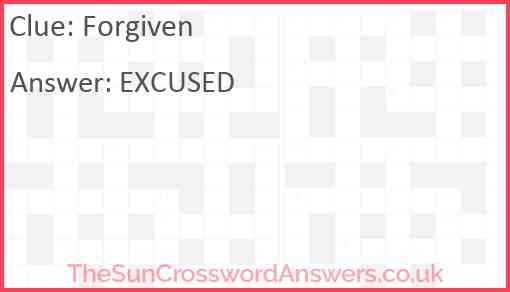 Forgiven Answer