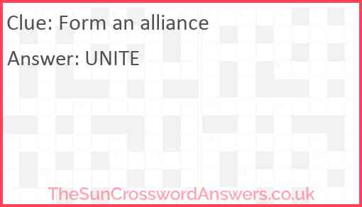 Form an alliance Answer