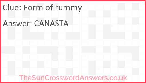 Form of rummy Answer