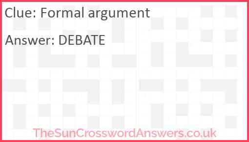 Formal argument Answer