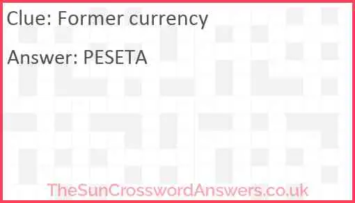 Former currency Answer