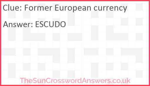 Former European currency Answer