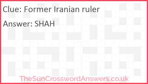 Former Iranian ruler Answer