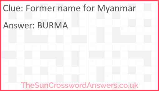 Former name for Myanmar Answer