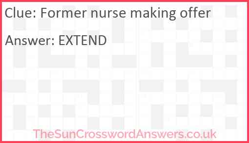 Former nurse making offer Answer
