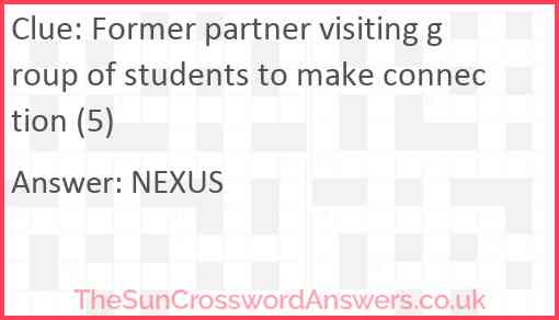 Former partner visiting group of students to make connection (5) Answer