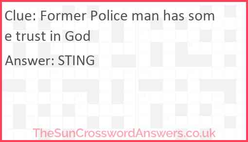 Former Police man has some trust in God Answer