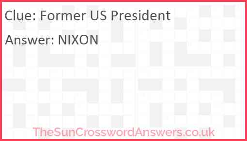 Former US President crossword clue TheSunCrosswordAnswers co uk