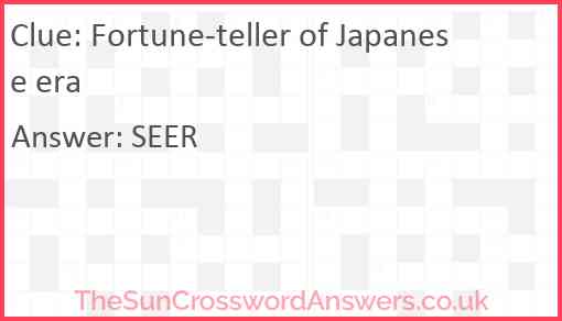 Fortune-teller of Japanese era Answer