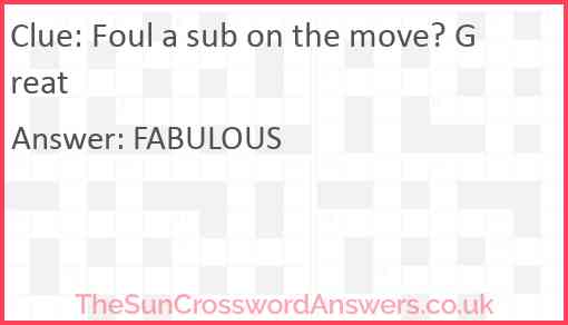 Foul a sub on the move? Great Answer