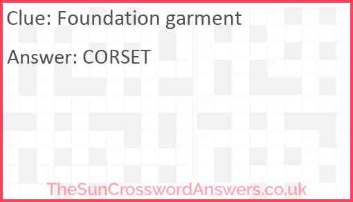 Foundation garment Answer