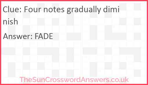 Four notes gradually diminish Answer