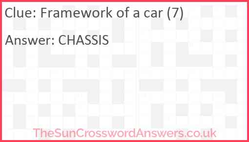 Framework of a car (7) Answer