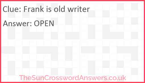 Frank is old writer Answer