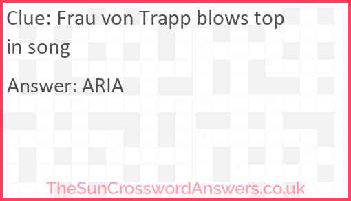 Frau von Trapp blows top in song Answer