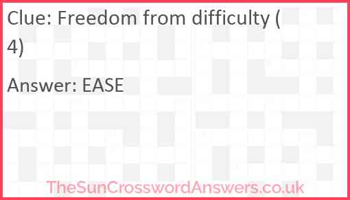 Freedom from difficulty (4) Answer