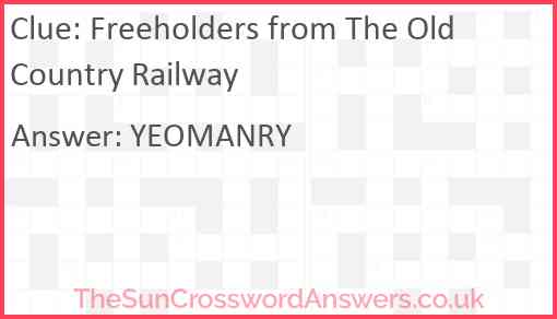 Freeholders from The Old Country Railway Answer