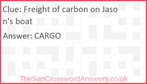 Freight of carbon on Jason's boat Answer