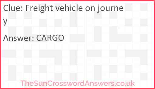 Freight vehicle on journey Answer