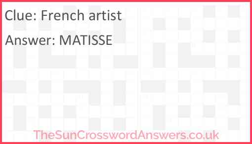 French artist Answer
