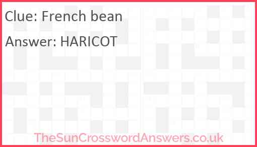 French bean Answer