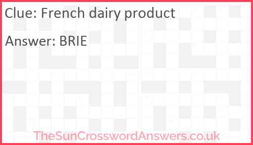 French dairy product Answer