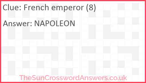 French emperor (8) Answer