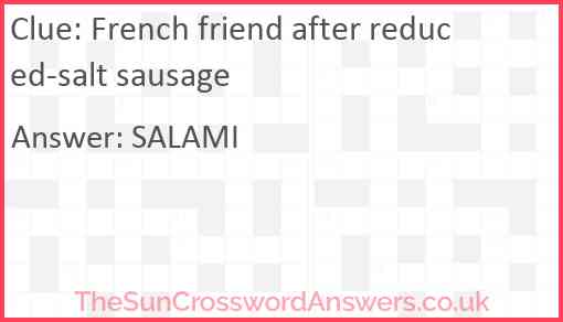 French friend after reduced-salt sausage Answer