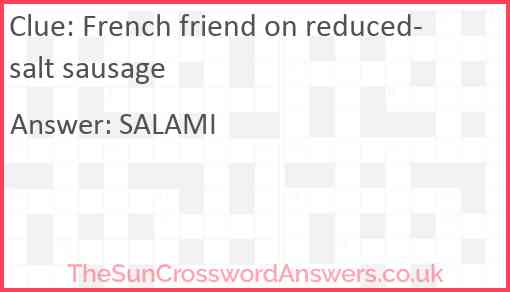 French friend on reduced-salt sausage Answer