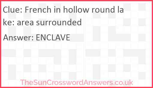 French in hollow round lake: area surrounded Answer