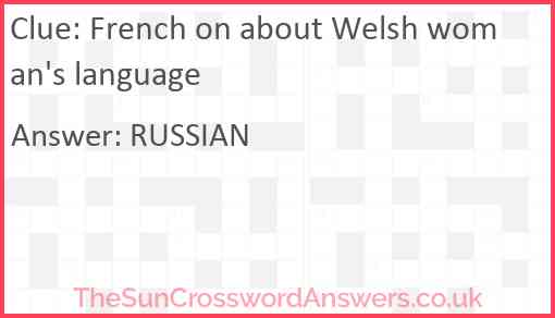 French on about Welsh woman's language Answer