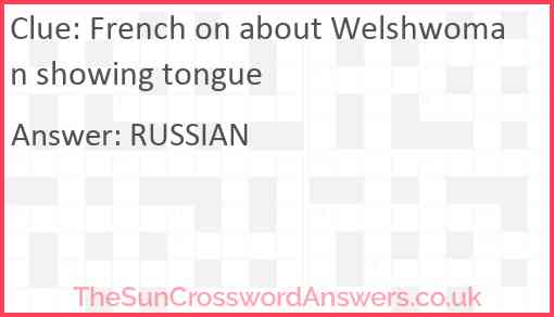 French on about Welshwoman showing tongue Answer