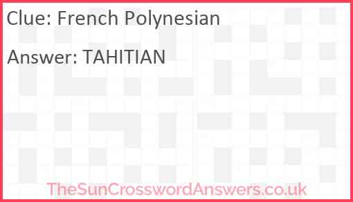 French Polynesian Answer
