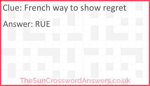 French way to show regret Answer
