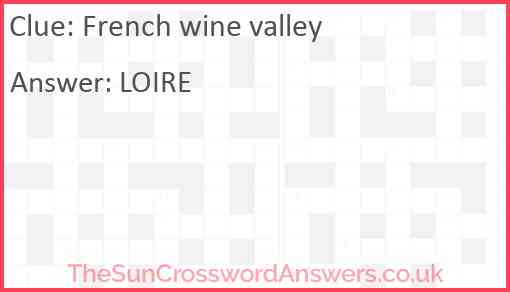 French wine valley Answer