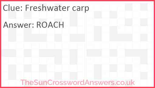 Freshwater carp Answer