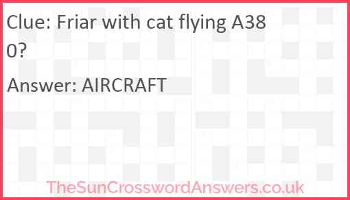 Friar with cat flying A380? Answer