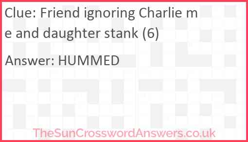 Friend ignoring Charlie me and daughter stank (6) Answer