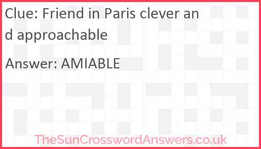 Friend in Paris clever and approachable Answer