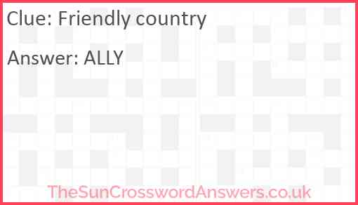 Friendly country Answer