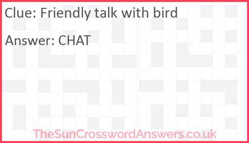 Friendly talk with bird Answer