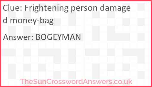 Frightening person damaged money-bag Answer