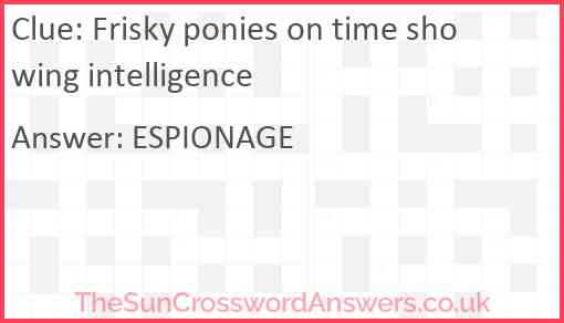 Frisky ponies on time showing intelligence Answer