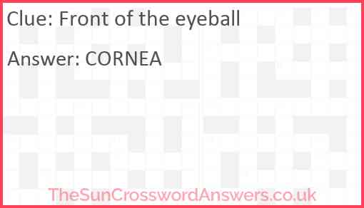Front of the eyeball Answer