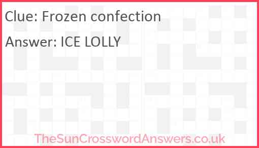 Frozen confection Answer