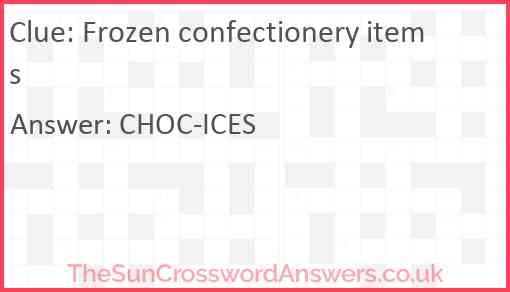 Frozen confectionery items Answer