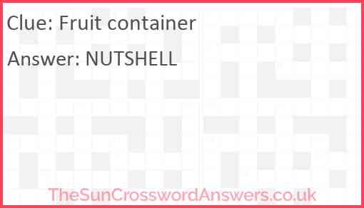 Fruit container Answer