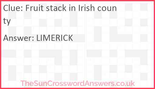 Fruit stack in Irish county Answer