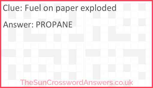 Fuel on paper exploded Answer