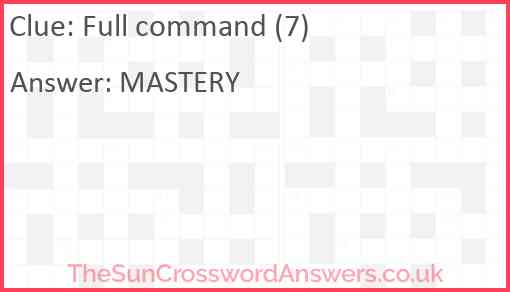 Full command (7) Answer